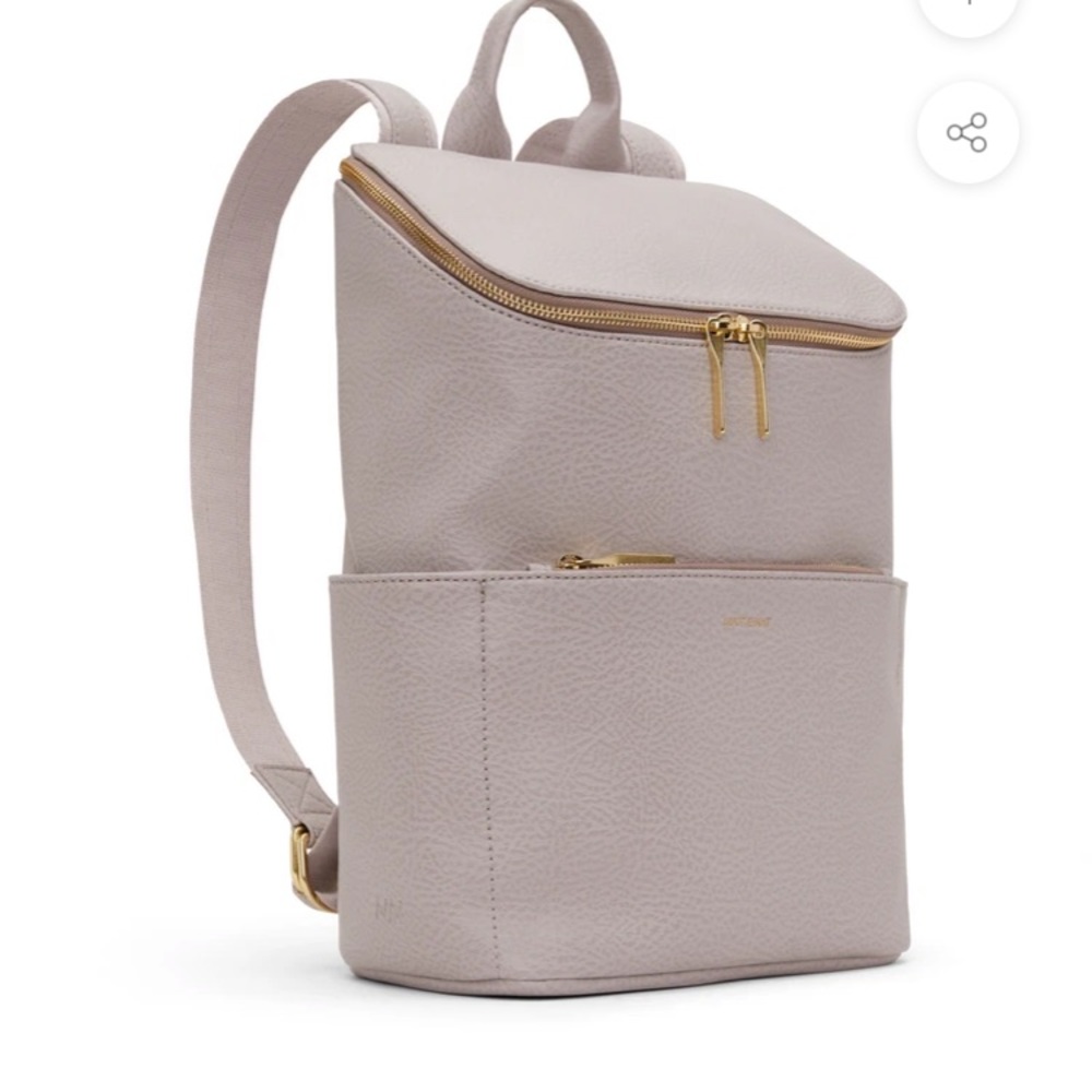 Matt & Nat Light Taupe Backpack with Gold Hardware